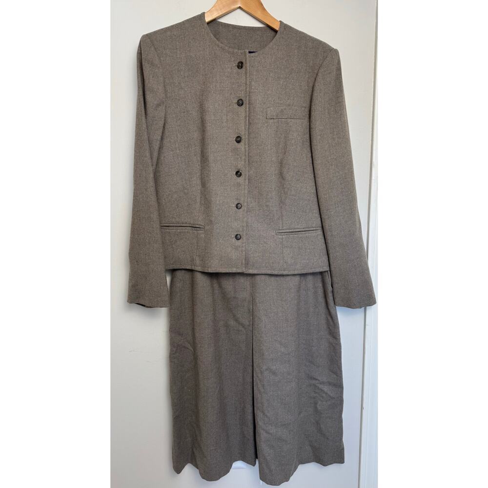 Vintage Midshipman 100% Pure Wool Women Size 16 Blazer, Skirt Size 14 Suit Lined